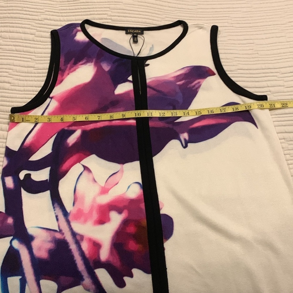 VINTAGE ESCADA ARTSY ART TO WEAR COLORFUL UNIQUE MIDI DRESS XL NWT - Picture 9 of 16